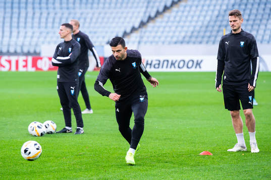 Behrang Safari and Markus Rosenberg of Malmö FF