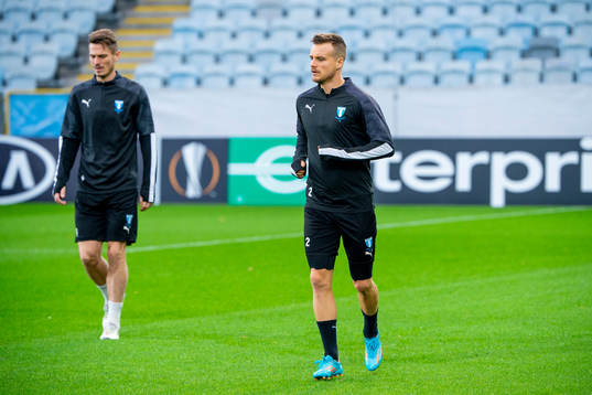 Markus Rosenberg and Eric Larsson of Malmö FF