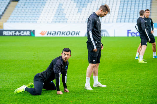 Behrang Safari and Markus Rosenberg of Malmö FF