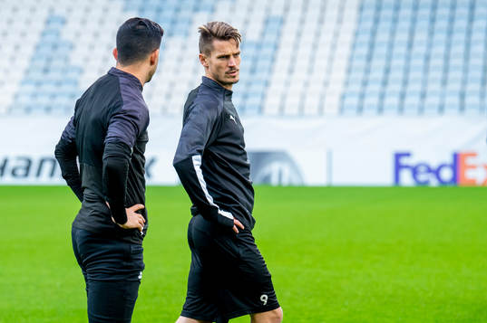 Behrang Safari and Markus Rosenberg of Malmö FF
