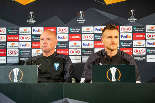 Uwe Rösler, head coach and Eric Larsson of Malmö FF