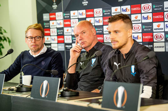 Uwe Rösler, head coach and Eric Larsson of Malmö FF