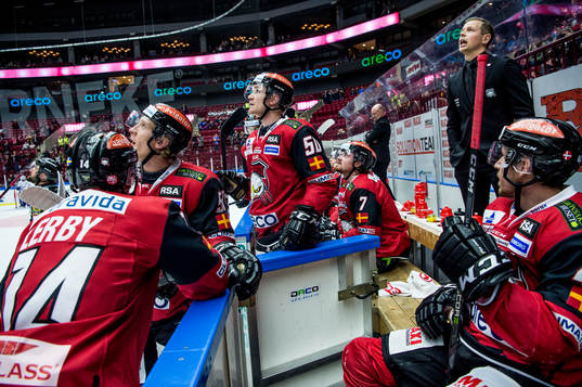 Malmö Redhawks spelare i båset