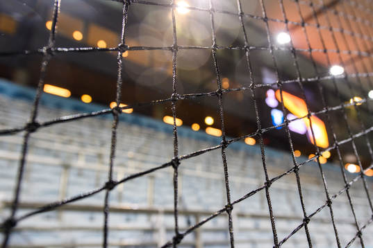 Safety net in front of the stands for Malmö FF supporters