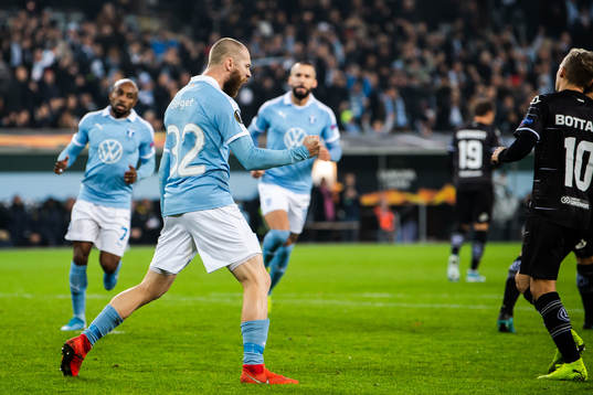 Jo Inge Berget of Malmö FF celebrates