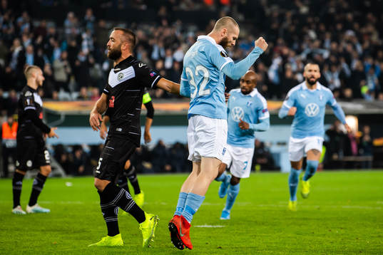 Jo Inge Berget of Malmö FF celebrates