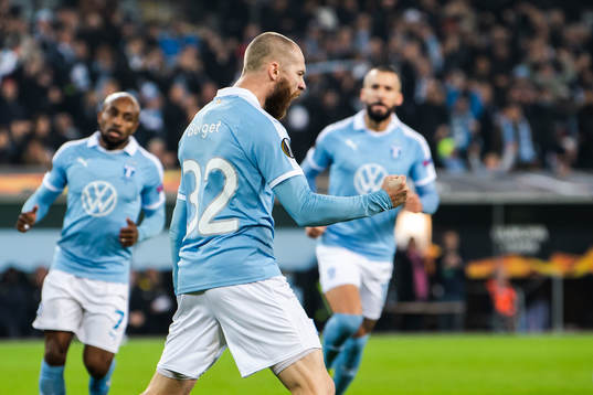 Jo Inge Berget of Malmö FF celebrates
