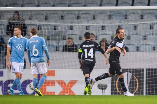 Alexander Gerndt of Lugano celebrates