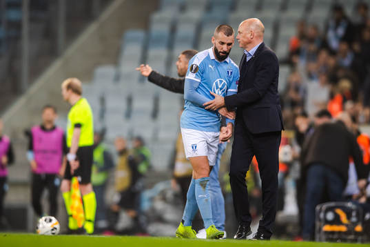 Guillermo Molins and Uwe Rösler, head coach of Malmö FF