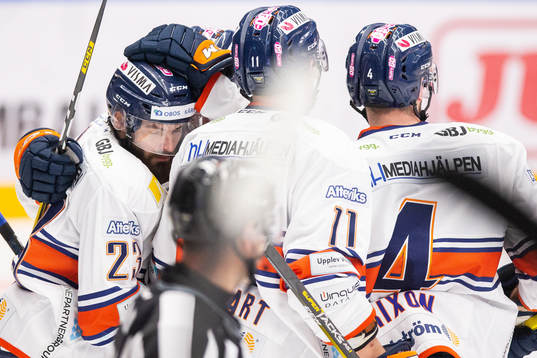 Spelare ur Växjö jublar