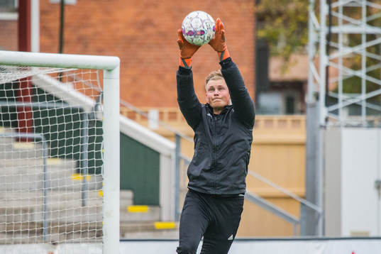 Laholms FKs målvakt Rasmus Lundgren