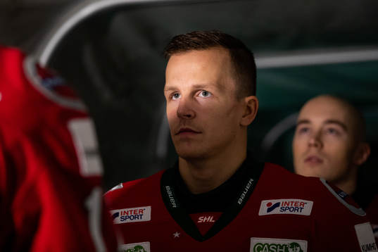 Frölundas Max Friberg innan ishockeymatchen i SHL mellan