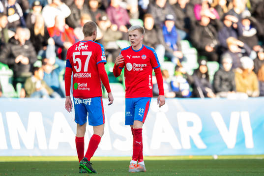 Helsingborgs Daniel Hafsteinsson i samtal med Alex Andersson