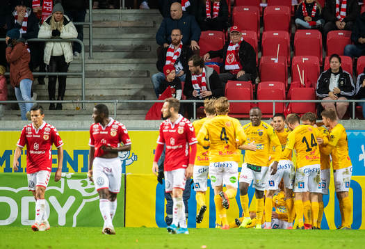 Falkenbergs spelare jublar