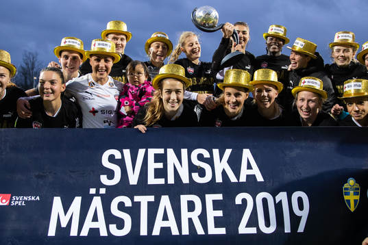 Rosengårds spelare jublar över sm-guldet