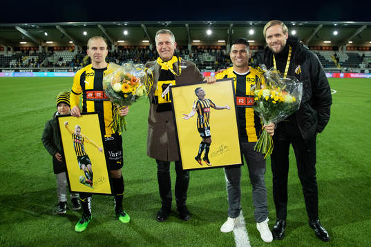 Häckens Kari Arkivuo, sportchef Sonny Karlsson, Paulinho