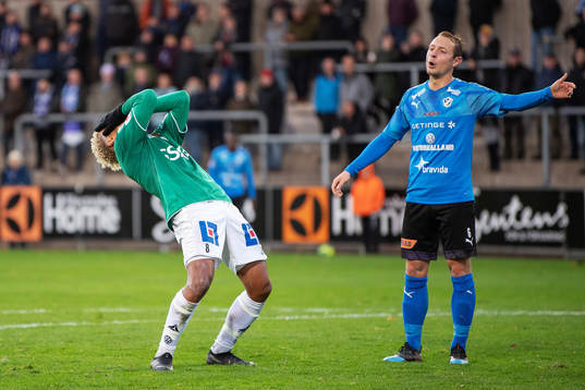 Brages Seth Kanteh Hellberg deppar bredvid Halmstads Joel