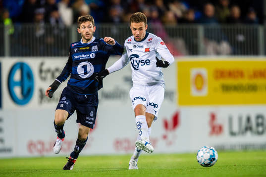 Liridon Kalludra of Kristiansund and Fredrik Torsteinbø of