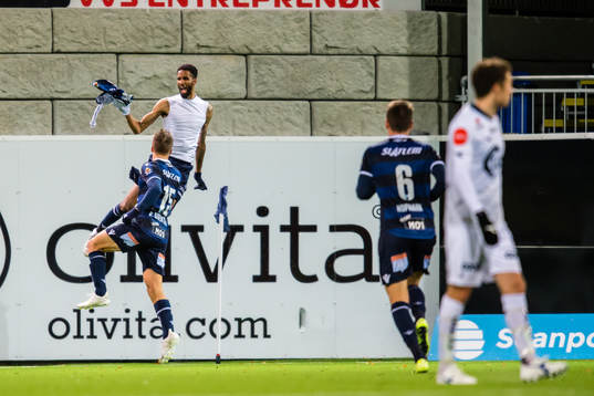 Amahl William D'Vaz Pellegrino of Kristiansund celebrates