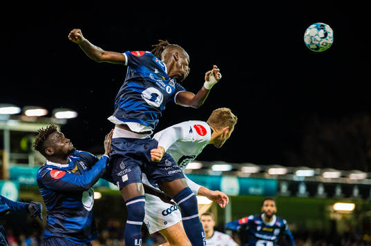 Aliou Coly, Amidou Diop of Kristiansund and Runar Ullaland