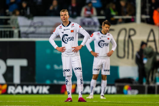 Samuel Kari Fridjonsson of Viking looks dejected