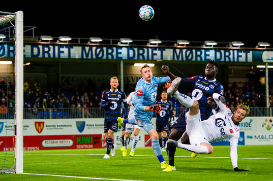 Sean Mcdermott, Aliou Coly of Kristiansund and Even