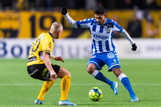 Elfsborgs Simon Strand och IFK Göteborgs Hosam Aiesh