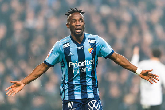 Djurgårdens Mohamed Buya Turay jublar