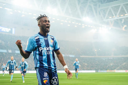 Djurgårdens Mohamed Buya Turay jublar