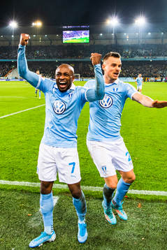 Malmö FFs Fouad Bachirou och Eric Larsson jublar