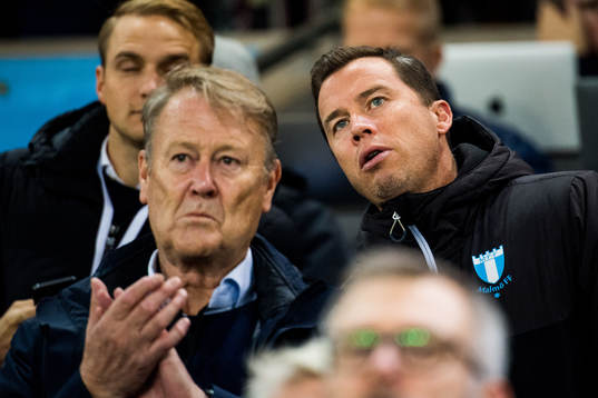 Åge Hareide och Malmö FFs sportchef Daniel Andersson på