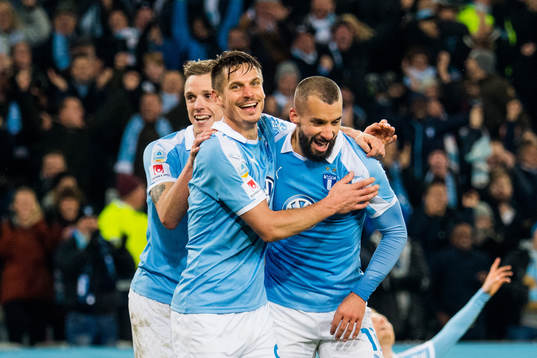 Malmö FFs Sören Rieks, Markus Rosenberg och Guillermo