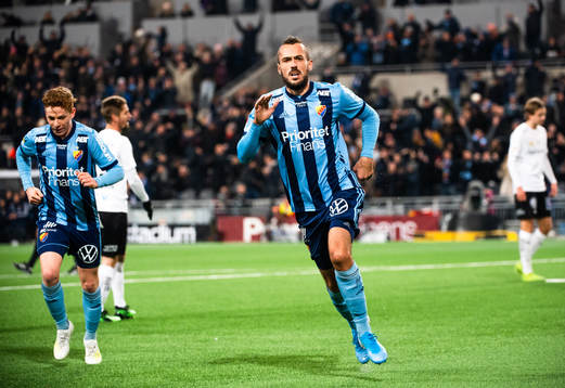 Djurgårdens Emir Kujovic jublar