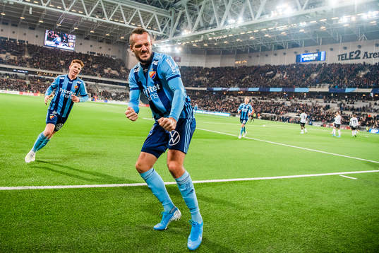 Djurgårdens Emir Kujovic jublar