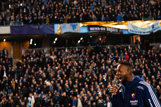 Djurgårdens Mohamed Buya Turay jublar