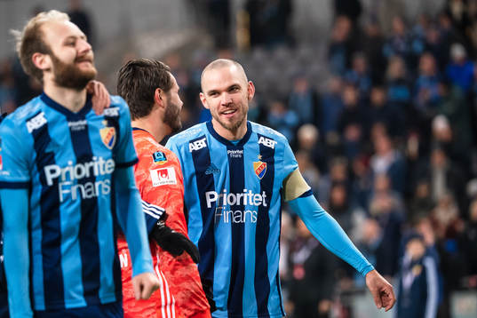 Djurgårdens målvakt Tommi Vaiho och Marcus Danielson