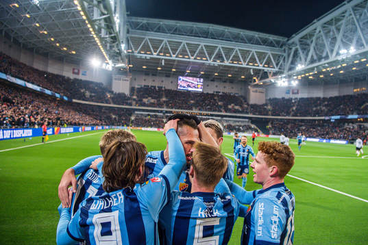 Djurgårdens Emir Kujovic jublar