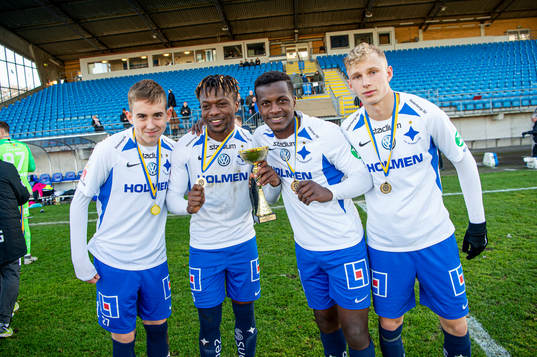 Norröpings Isak Bergman, Kevin Alvarez, Manasse Kosu och