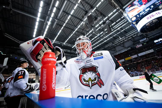 Malmö Redhawks målvakt Lars Volden och målvakt Frederik