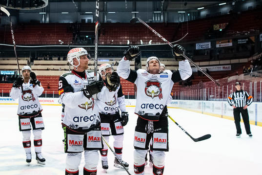 Malmö Redhawks spelare jublar