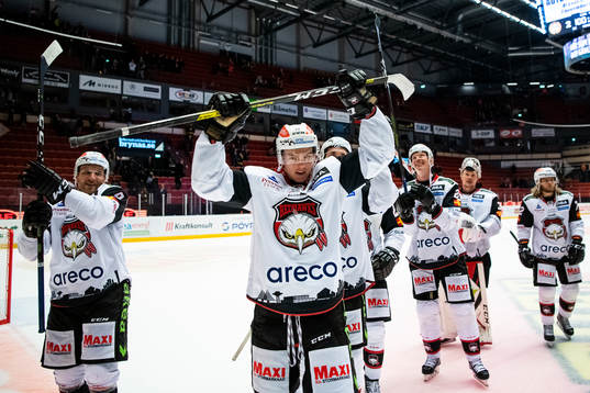 Malmö Redhawks spelare jublar