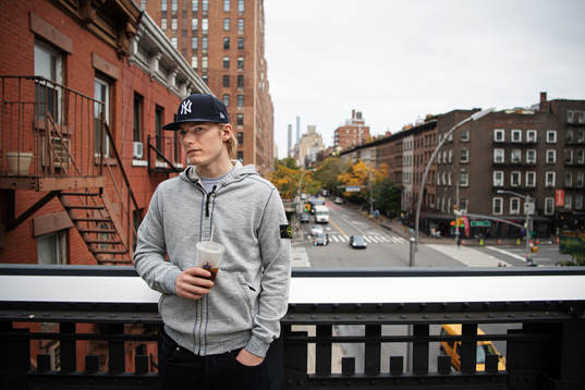 Lias Andersson, player in the NHL ice hockey team New York