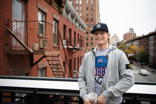 Lias Andersson, player in the NHL ice hockey team New York
