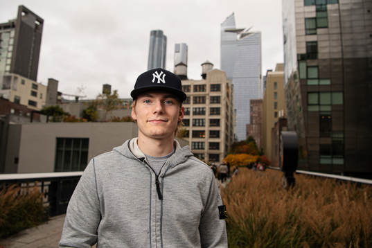 Lias Andersson, player in the NHL ice hockey team New York