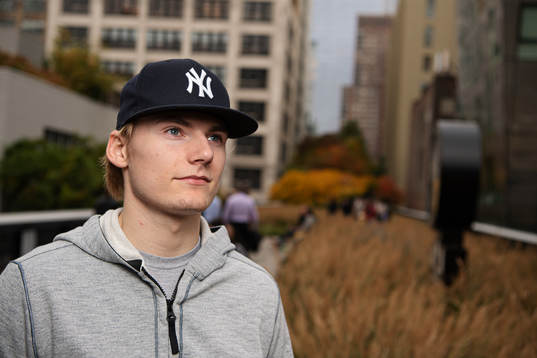 Lias Andersson, player in the NHL ice hockey team New York