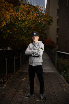 Lias Andersson, player in the NHL ice hockey team New York