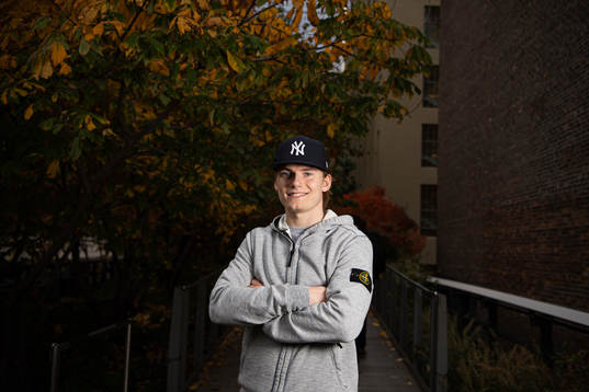 Lias Andersson, player in the NHL ice hockey team New York