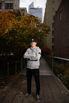 Lias Andersson, player in the NHL ice hockey team New York
