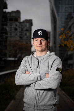 Lias Andersson, player in the NHL ice hockey team New York