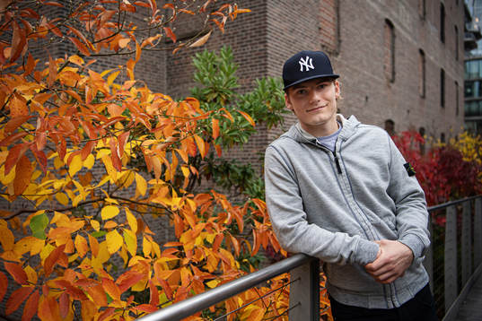 Lias Andersson, player in the NHL ice hockey team New York